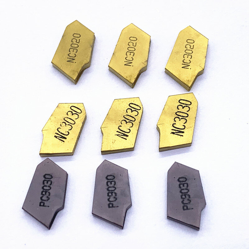 Slotted Carbide Inserts Partição e Grooving Metal Lathe Tool, Grooving Turning Tool, SP200, SP300, SP400, PC9030, NC3020, NC3030