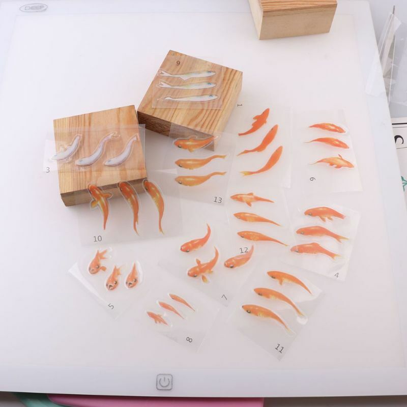 12 قطعة 3D صغيرة ذهبية اليدوية ثلاثي الأبعاد ملصقات DIY كريستال الايبوكسي مجوهرات من مادة الراتنج صنع اللوحة ملء المواد