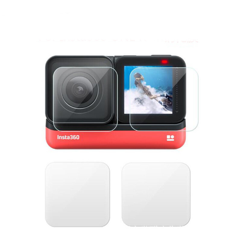 하드 유리 화면 보호기 커버 케이스, 인스타 360 원 R/RS 트윈, 1 인치 에디션, 4K 액션 카메라, 라이카 렌즈, LCD 보호 필름