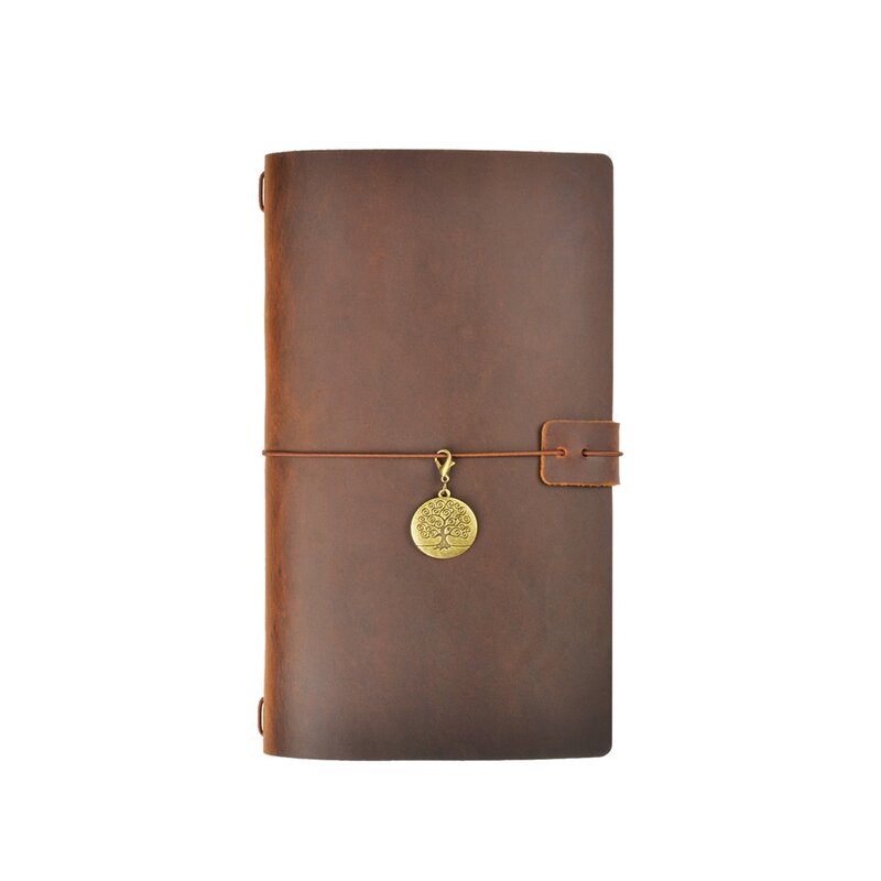 Cuaderno de viaje de cuero Retro, diario artesanal, planificador Vintage hecho a mano, cuaderno de bocetos portátil, regalo escolar para profesores, 192 páginas