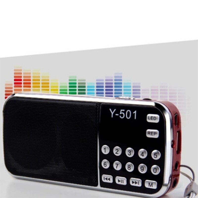 AMS-Y-501 Digital Portable Audio LCD Digital FM Radio Speaker USB Mp3 Music Player