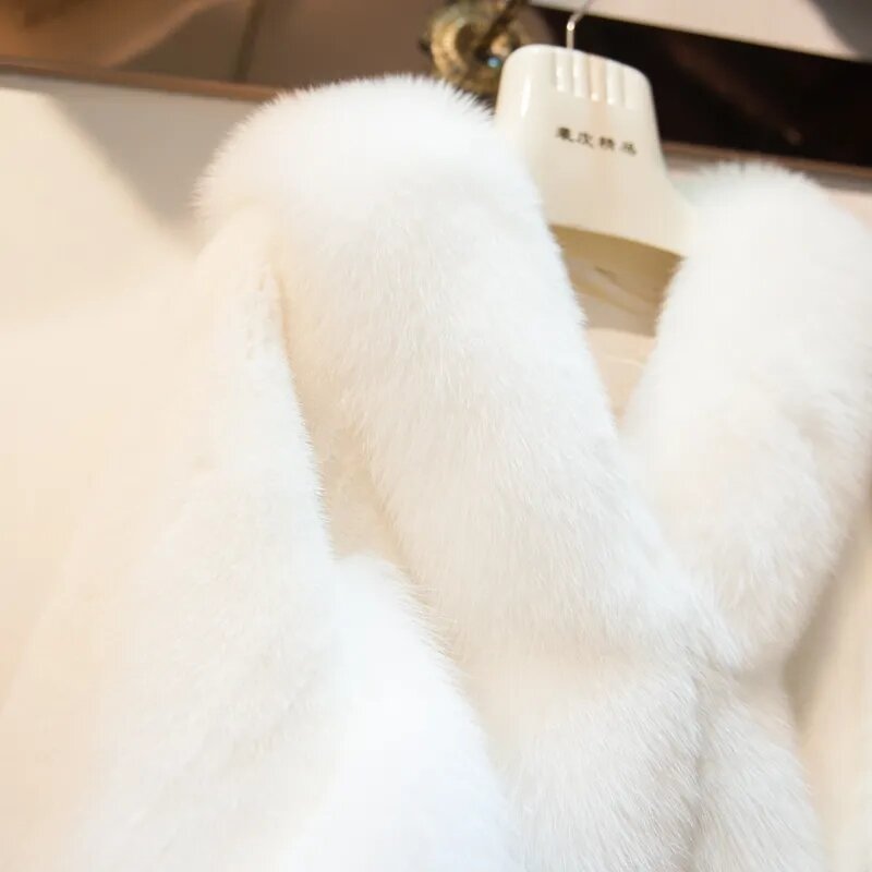 Зимняя модель, шаль без рукавов из искусственного лисьего меха, свадебное платье, накидка, платье, меховая накидка, Женская куртка для вечеривечерние