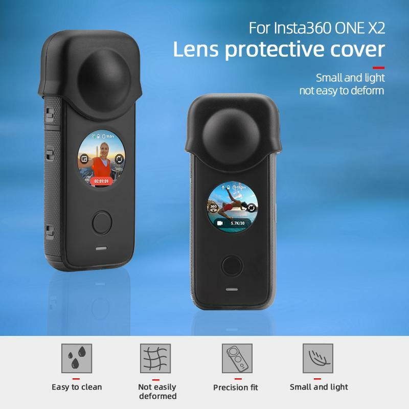 Cubierta protectora de silicona para lente de cámara deportiva, cubierta panorámica para Insta360 One X2