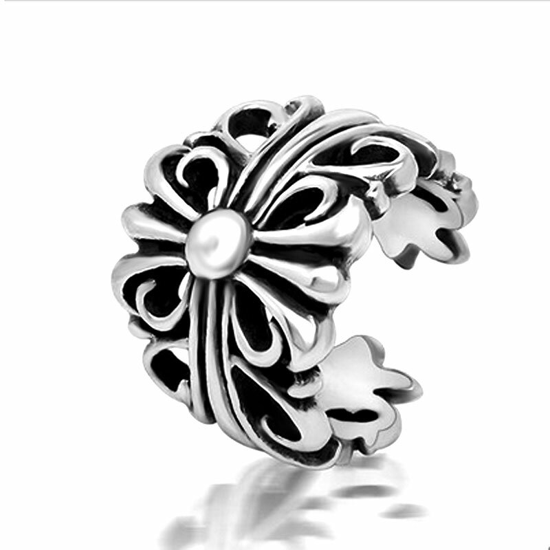 2020 anéis de moda para homens punk elefante flor oco para fora sliver junta anéis jóias presente em estoque
