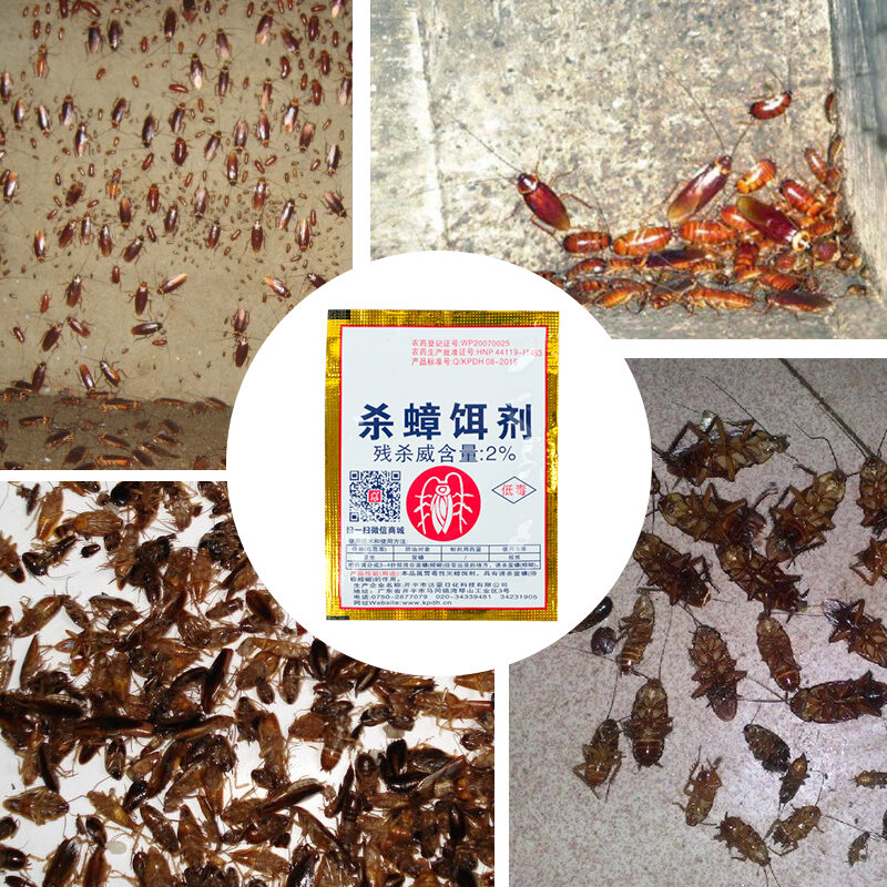 New 10Pcs Killing Cockroach Insecticide Bait Powder Kill Roach Insect Roach Killer Anti Pest Reject Pest Control Poison Trap