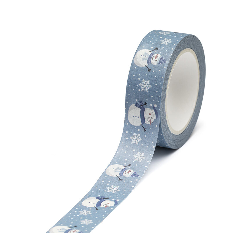 Nieuwe 1Pc 15Mm X 10M Kerst Sneeuw Sneeuwpop Scrapbook Papier Masking Washi Tape Set Designer Masker kantoorbenodigdheden