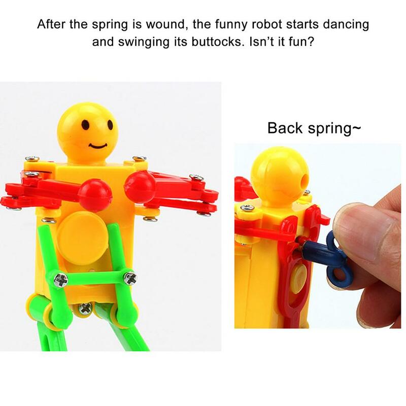 Windup-Robot bailarín Multicolor para niños, juguete educativo de primavera, bailarina de mecanismo de relojería, Walking Dancing, compañero