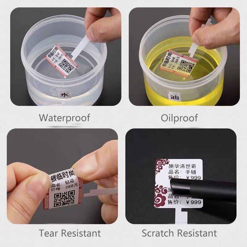Detlongo etiqueta térmica adesiva com 2 rolos, etiquetas autoadesivas para preço de joalheria com modelo de aplicativo grátis