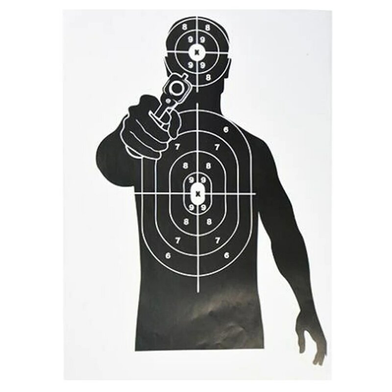 Papel objetivo de tiro de 5 piezas, 45x32cm, para Airsoft BB, pistola de Paintball, tirachinas, accesorio de entrenamiento de tiro con arco