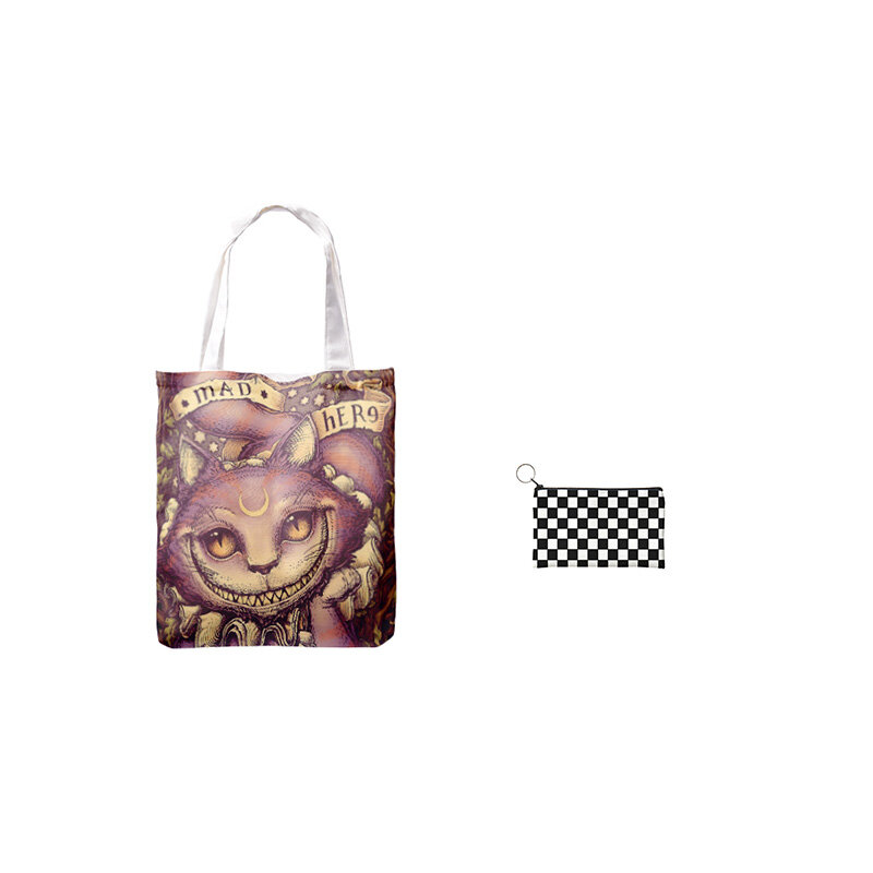 Novo 2 pçs impressão feminina bolsa de ombro gato bonito pequeno dinossauro moeda bolsa para crianças senhoras carteira com um zíper saco de compras