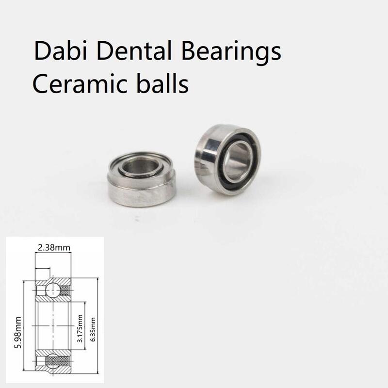 Roulements dentaires en céramique, 10 pièces, 3.175x6.35x5.98x2.38mm pour Dabi MS350, bouton-poussoir MRS400