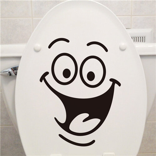 1pc creative DIY 3D Smile Face Big Eyes wall adesive parede for office hotel toilets bathroom home deca new fashion