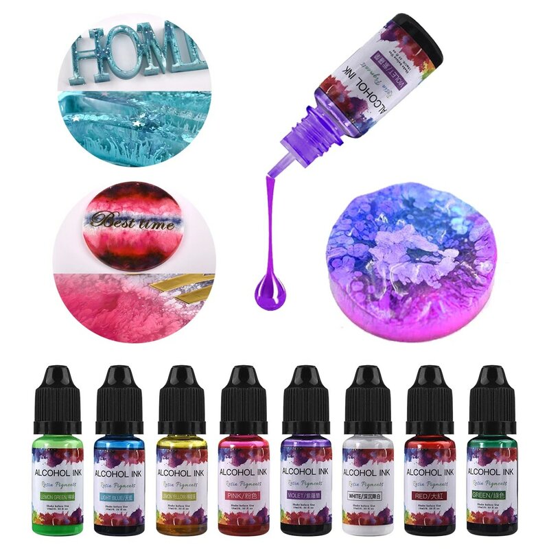 10ml/15ml Art Ink alkohol żywica Pigment ciecz barwnik Dye Dye dyfuzji dla żywica epoksydowa UV DIY tworzenia biżuterii 24 kolory