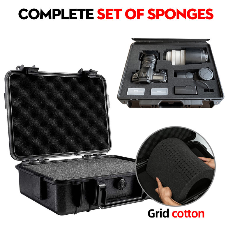 9 dimensioni kit di attrezzi per borsa rigida impermeabile con custodia in spugna scatola di sicurezza per strumenti di sicurezza