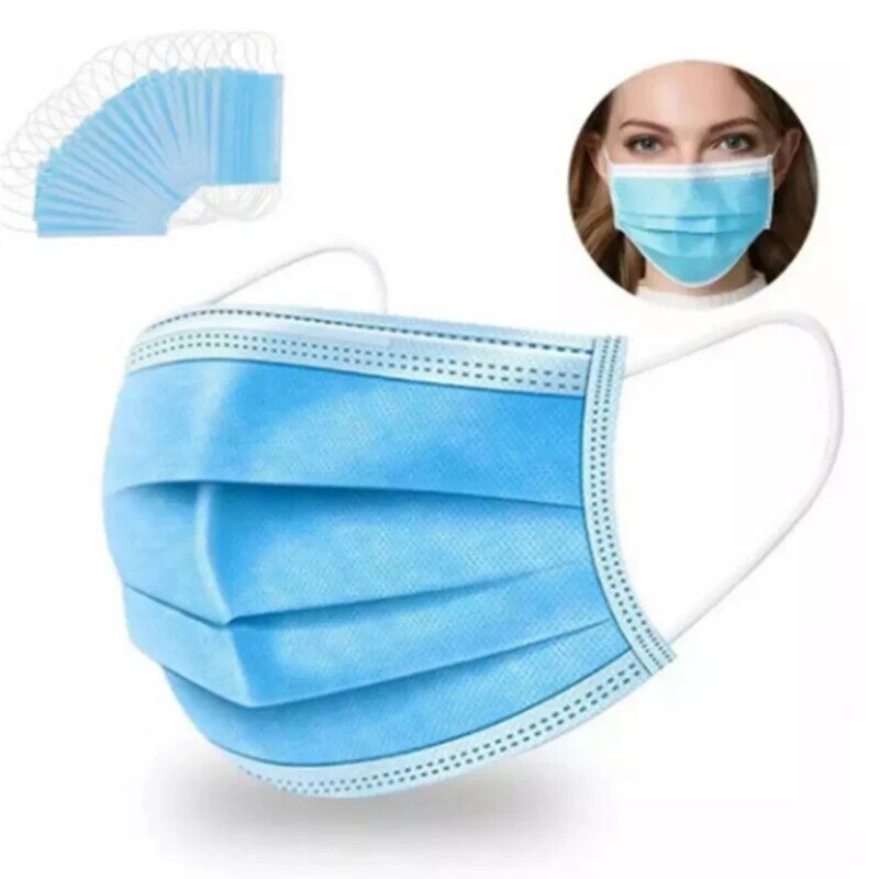 50 PCs non-woven masks facial masks and oral antibacterial protection mask preventive effect