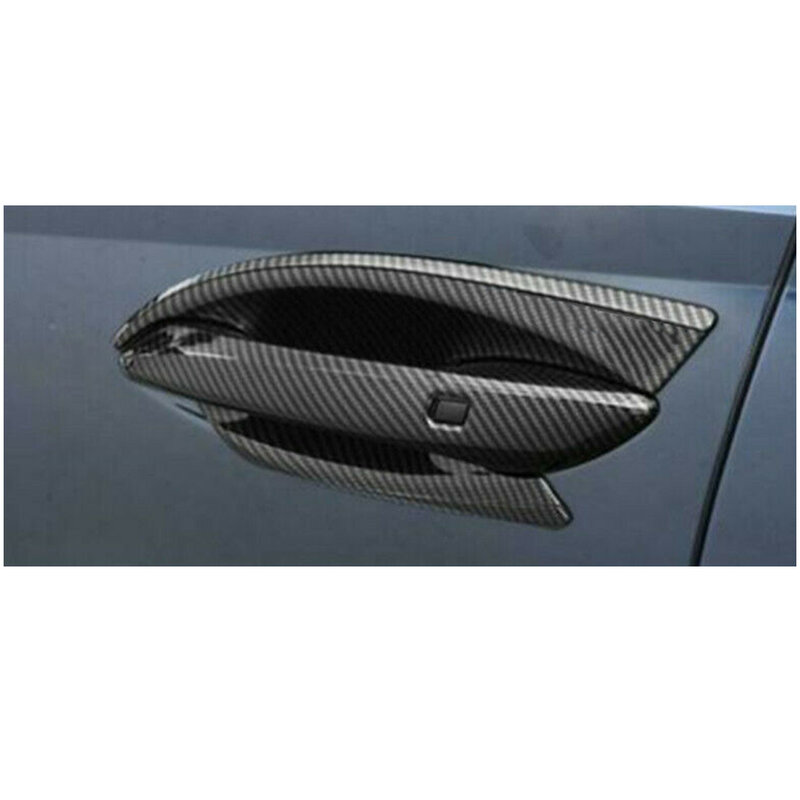 4pcs abs fibra de carbono estilo porta do carro exterior lidar com tigela tampa do copo guarnição apto para hyundai sonata 2020 2021 acessórios