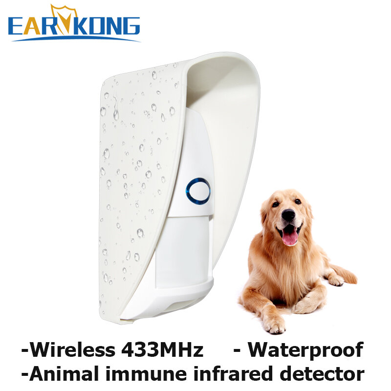 Venta caliente 433 Mhz inalámbrico PET inmune Detector adecuado por debajo de 25 kg animal Sensor pasivo de infrarrojos para G90B/GSM/Wifi/alarma