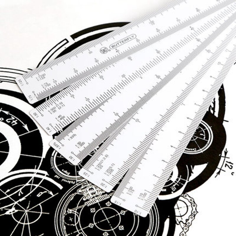 Schmetterling Multifunktionale Fan Form Skala Lineal Mit 5 Klingen Für Engineering Architekten Multiscale Faltbare Herrscher Zeichnung Werkzeug