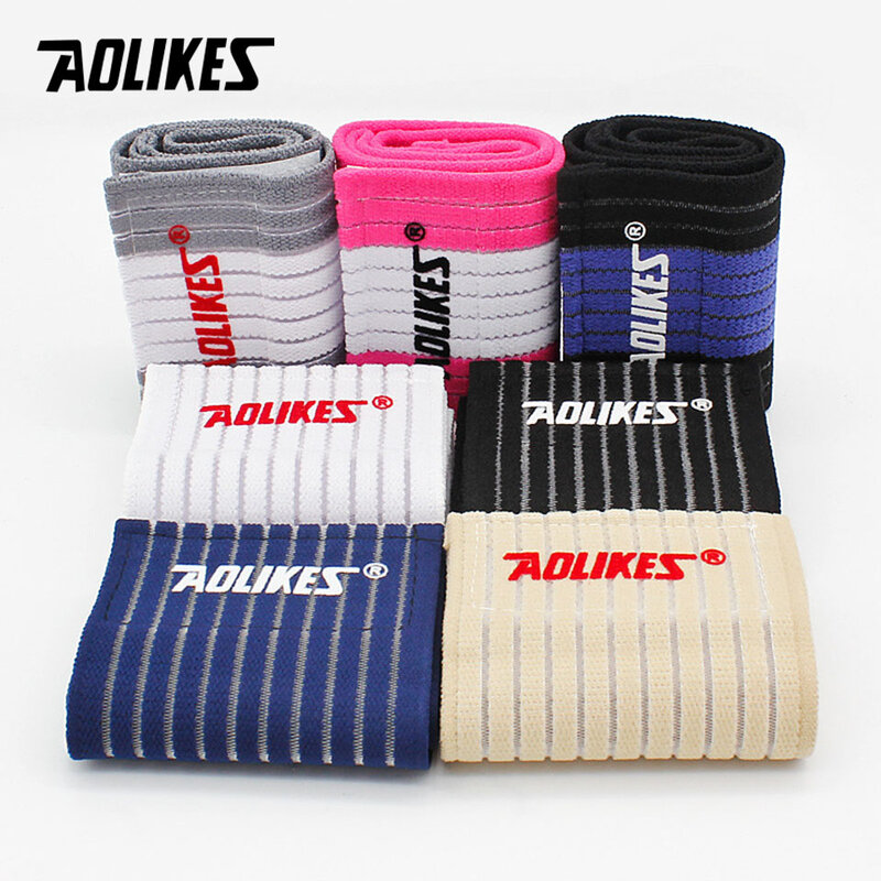 AOLIKES – bracelet de poignet élastique en coton, 1 pièce, Bandage de Sport, Support de gymnastique à la main, attelle de poignet, enroulé, Fitness, Powerlifting