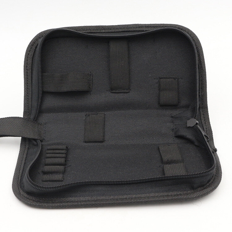 Réparation de montre en toile multifonctionnelle noire, sac à outils Portable rangement à fermeture éclair
