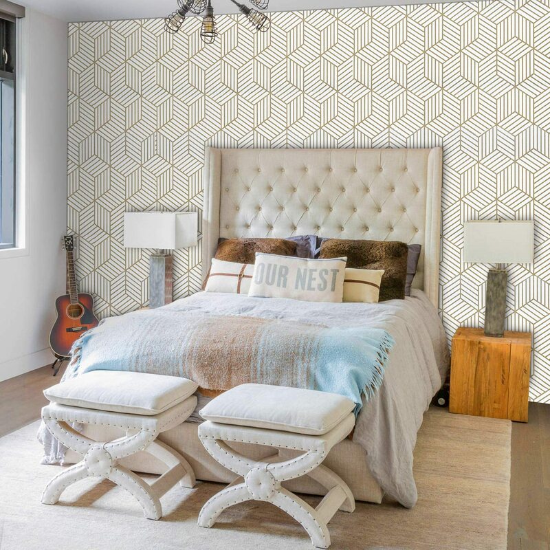 Haohome papel de parede hexagonal removível, papel de parede com flip e adesivo, para decoração da parede da sala de estar, quarto