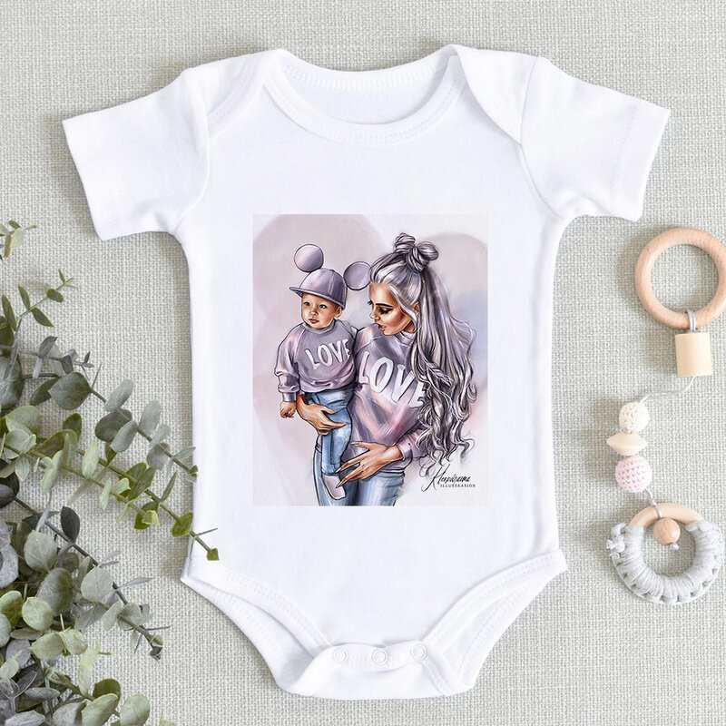 Baby Girl urodzenia ubrania Super Mom uścisk miłość pajacyki dla noworodków lato niemowlę estetyczne Onesies wygodne miękkie kombinezony dla malucha