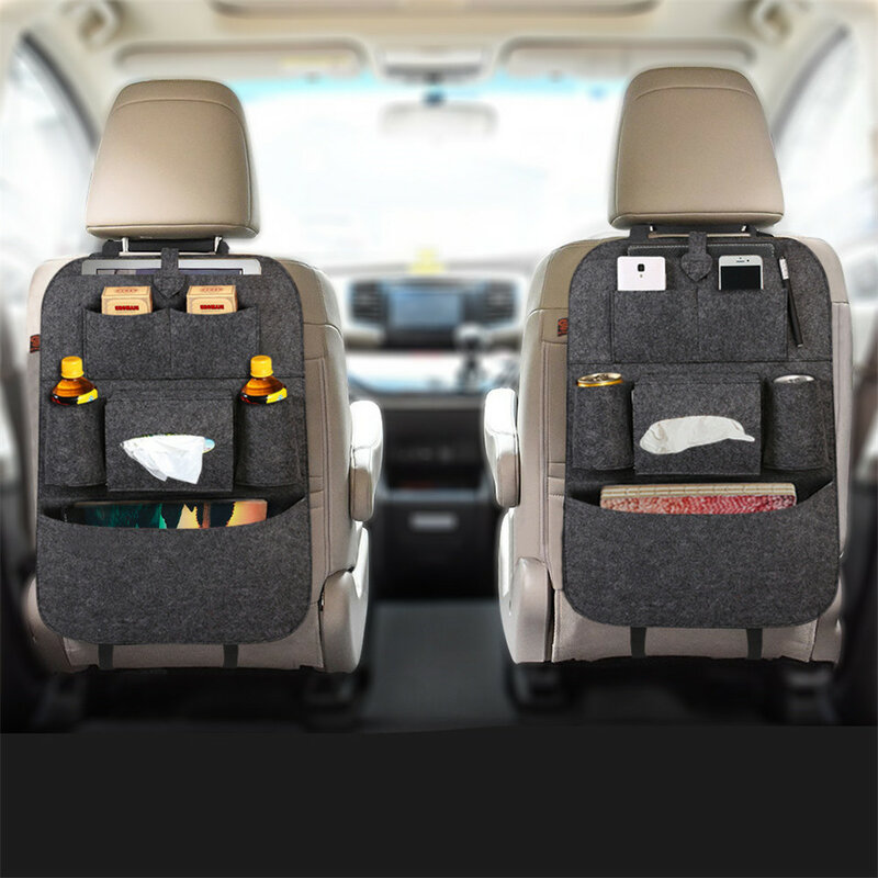 For Car Seat Back Storage Bag Pad Cups Storage Holder Fabric Child Anti-kick 2020 New Auto Seat Storage Organizer Box