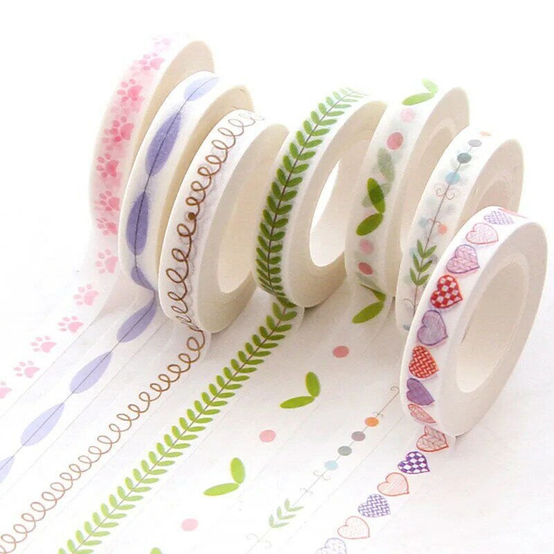 10M Pembagi Cute Kawaii Washi Tape Set Bullet Journal Perlengkapan Masking Tape Washy Organizer Washitape Pastel Korea Alat Tulis