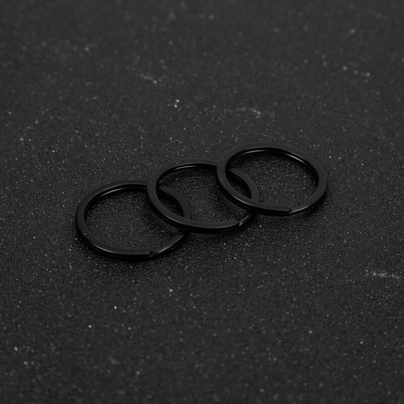 LLavero de Metal en blanco de 25, 28, 30, 32 y 35mm, anillo dividido negro, accesorios para llaveros DIY, 20 unidades por lote