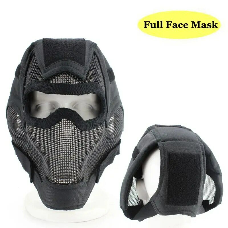 Versione protettiva per l'orecchio traspirabilità maschera da Paintball maschere tattiche militari a pieno facciale per attività all'aperto