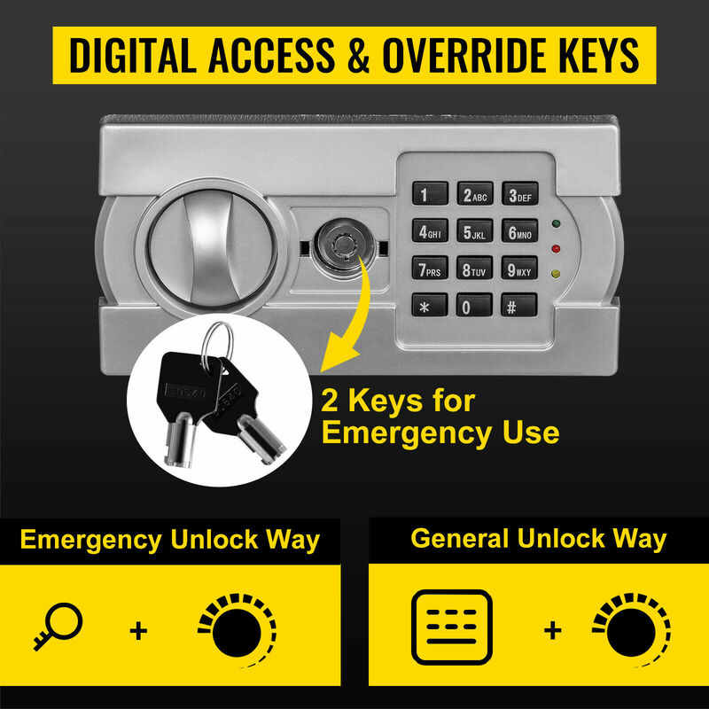 VEVOR cassetta di sicurezza elettronica con Slot per la caduta salvadanaio nascosto segreto accesso digitale di sicurezza due chiavi per pistole per soldi del negozio