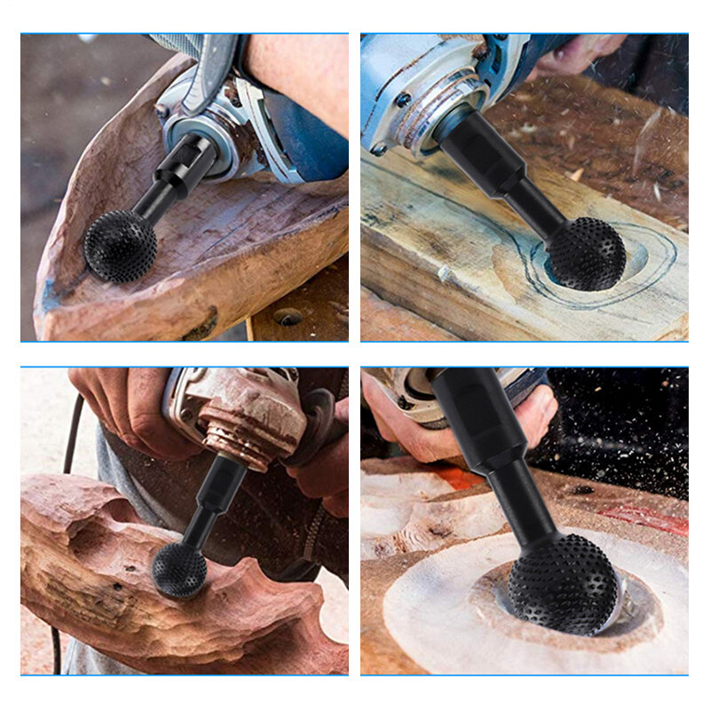 Husillos esféricos para amoladora angular, herramienta de tallado de ranura de madera, amoladora angular, herramientas de corte y modelado de carpintería hechas a mano