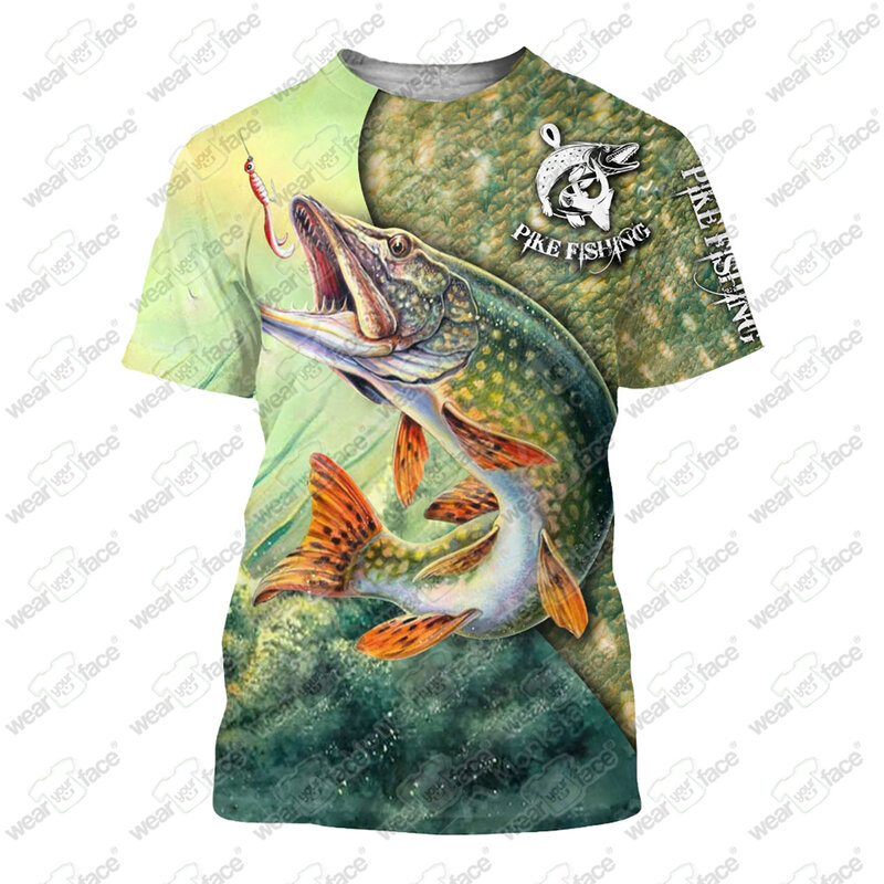 Pike Fishing 3D Seluruh Sweter Cetak Ritsleting Hoodies Tracksuit Celana Pendek Kasual Olahraga Streetwear Panggilan Uniseks Pakaian