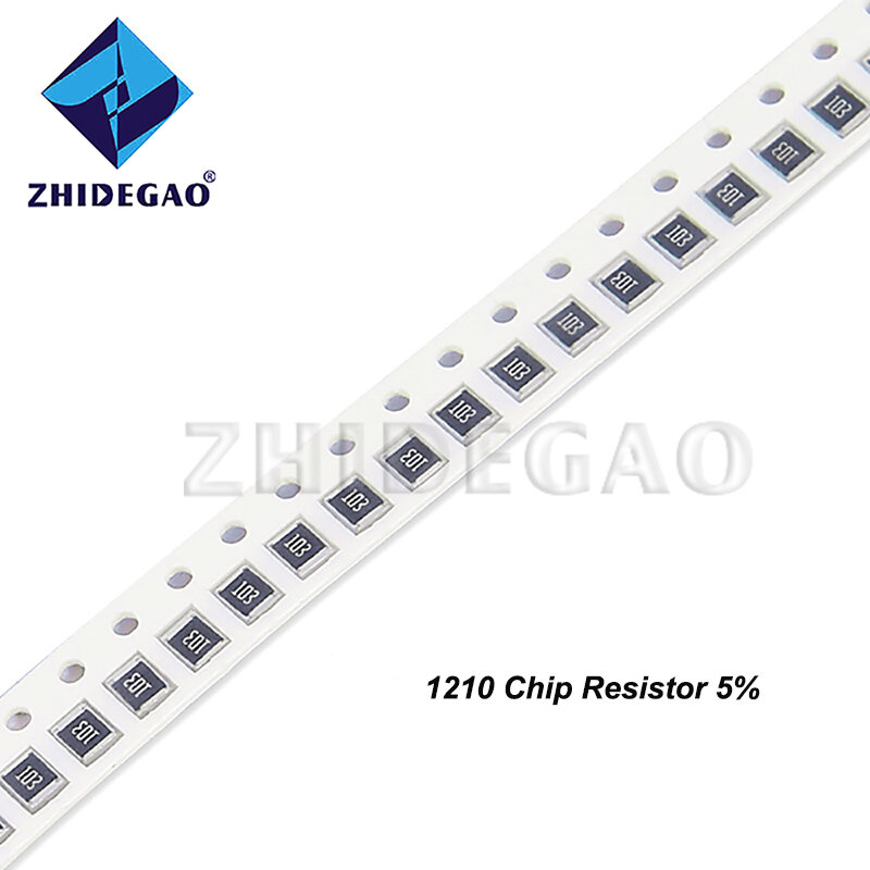 ZHIDEGAO 100 Buah 1210 5% SMD Resistor 0R ~ 10M 1/2W 0 1 10 100 150 220 330 Ohm 1K 2.2K 10K 100K 1R 10R 100R 150R 220R 330R