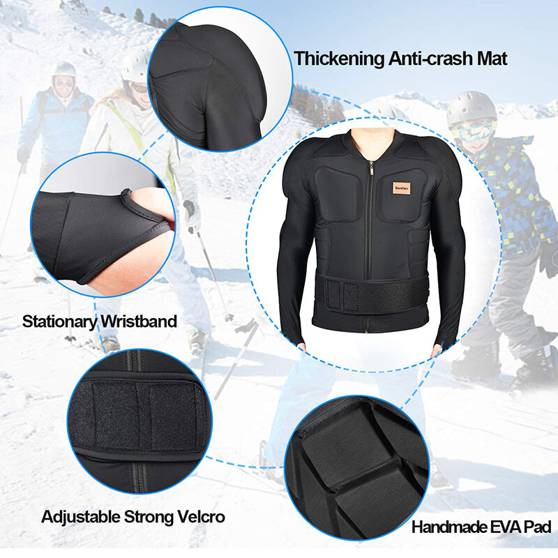 Benken esqui anti-colisão camisas esportivas ultra leve equipamento de proteção ao ar livre anti-colisão armadura coluna protetor de volta