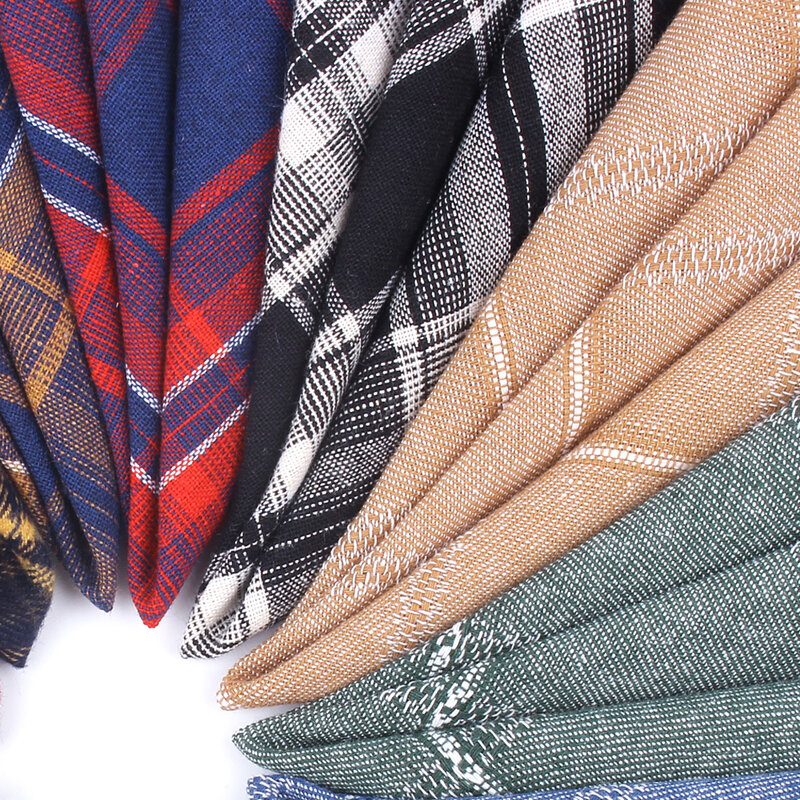 Mouchoirs en coton à carreaux pour hommes, serviettes de poche carrées costumes décontractés pour foulards de fête