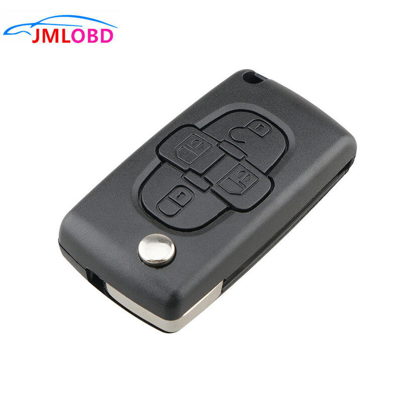 2024 New 4 Buttons Flip Floding Remote Key Fob Case Shell Fob   forPeugeot 1007  forCitroen C8 Uncut Blade With Groove CE0523