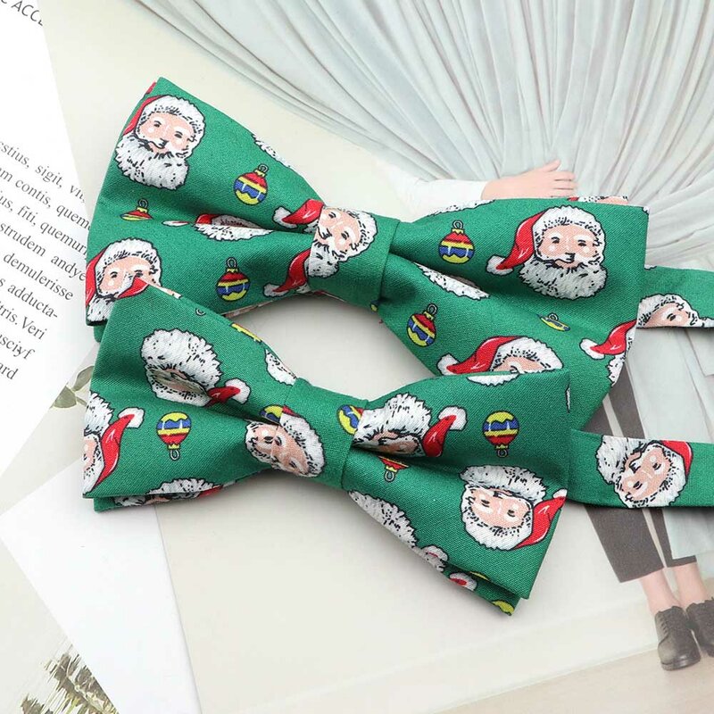 Рождественский комплект из галстука-бабочки для родителей и детей, хлопковый галстук-бабочка с рождественским рисунком для фестиваля, милые детские питомцы, мужской галстук-бабочка, праздничные подарки