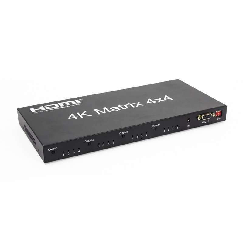 HDMI 2.0 매트릭스 4X4 HDMI 매트릭스 4X4 HDMI 분배기 스위처, 4 입력 4 출력 매트릭스 RS232 및 EDID 제어 HDCP 2.2 4KX2K/60HZ HDR