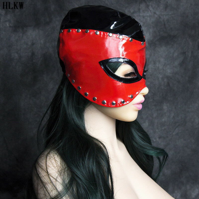 Nueva Máscara de esclavitud sexual con capucha de cuero Sexy, Juguetes sexuales para adultos, máscara de cosplay de roles de juguete