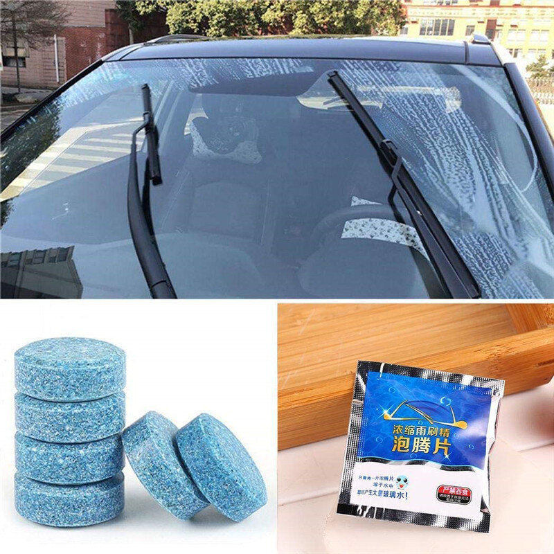 10 piezas de limpieza de parabrisas de coche efervescente para espray limpiador de ventana de la tableta limpiador de cristal sólido de coche limpiaparabrisas de lluvia fina