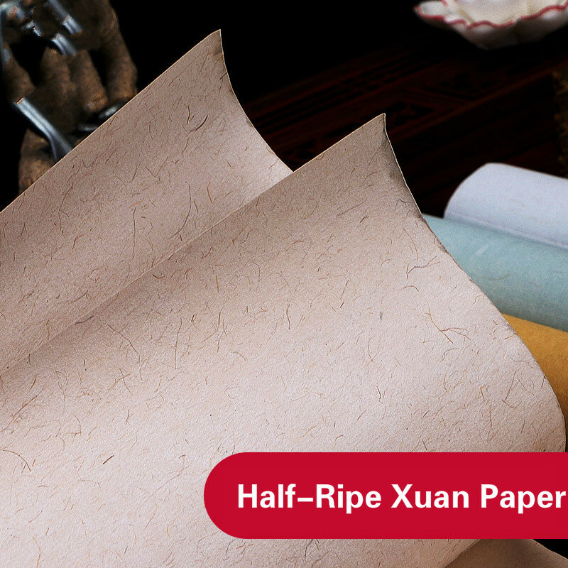 10 Sheets Chinese Calligraphy Papers Batik Rijstpapier Half-Ripe Xuan Paper Painting Hemp Paper Papel Arroz with Scattered Spot
