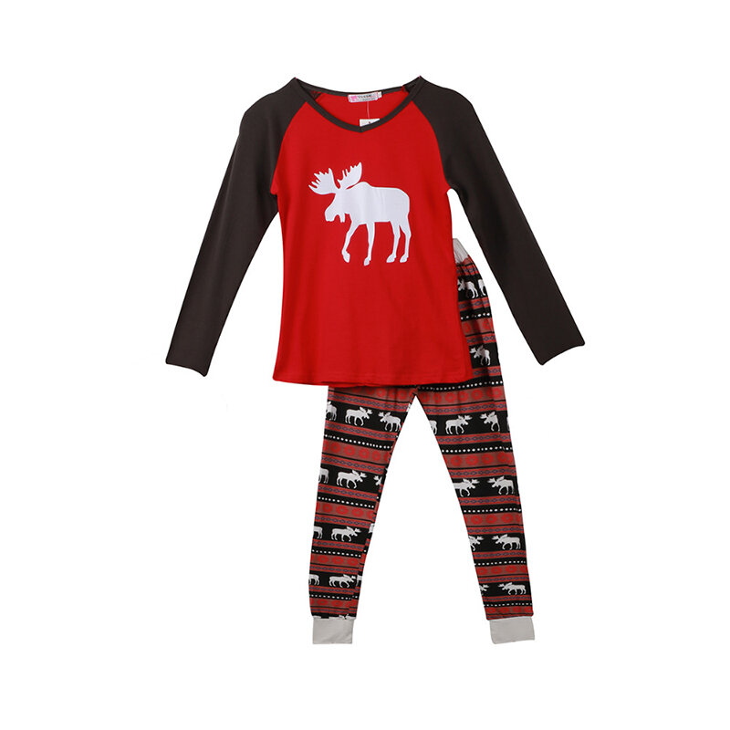 Family Christmas Pajamas Family Look Matching Outfits Sleepwear Moose Father Mother Daughter Son Clothes Matching Family Pajamas