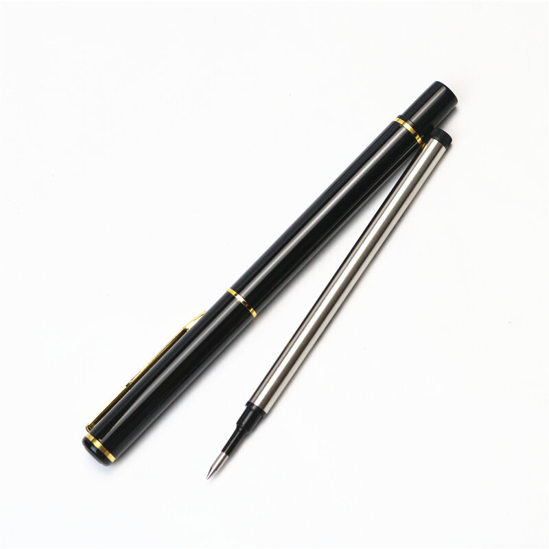 Recharge de stylo à bille en métal pour écriture lisse, accessoires d'écriture pour stylo rmatérielle, bleu et noir, 0.5mm, 5 pièces par lot