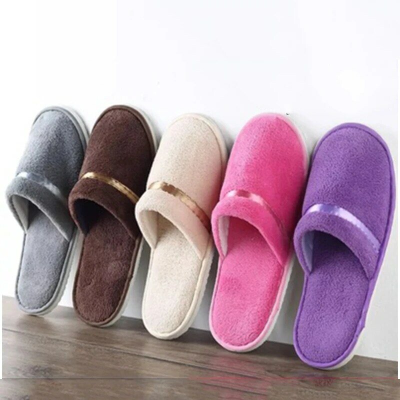 2019 new simple unisex hotel spa travel slippers man portable disposable slippers guest house interior cotton fabric slipper