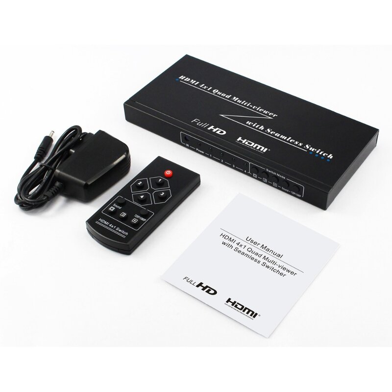 720P 1080P 4x1 HDMI switch quad multi viewer con senza soluzione di continuità interruttore con Telecomando IR
