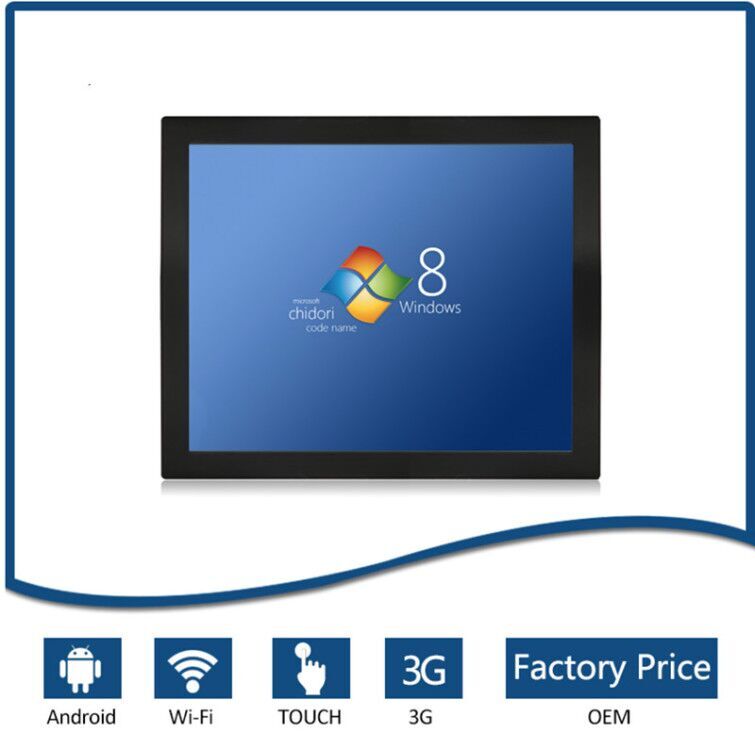 Fansless 19 inch Industriële Touch Screen Panel PC met Intel J1900 Processor Draadloze Lan