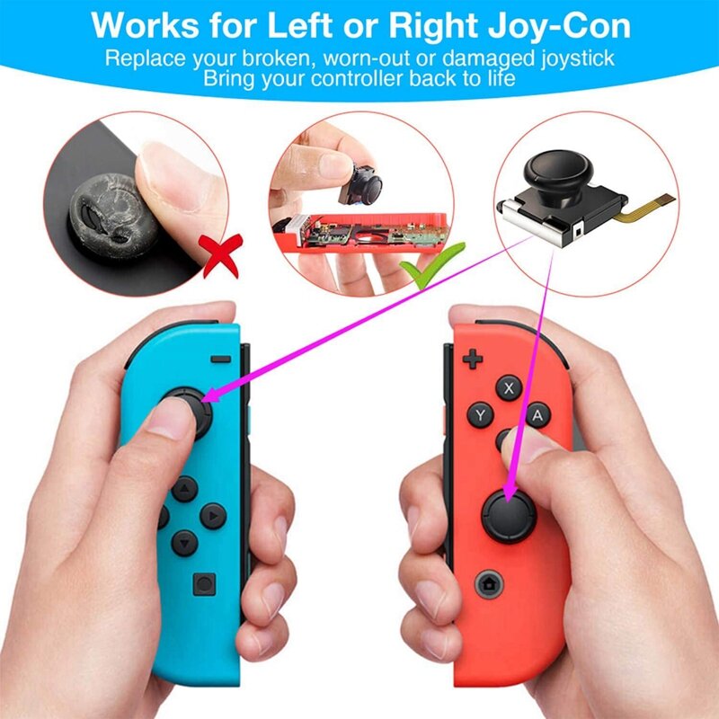 Набор для замены джойстика Joycon 25 в 1 для Nintendo Switch Ns, левая и правая зеркальная 3D аналоговая стика