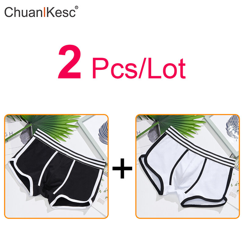 Pure Cotton Men's Underwear Korean Youth Sexy Low Waist Boxer Pants Simple And Comfortable Wide Belt Large Size Fashion Pack of