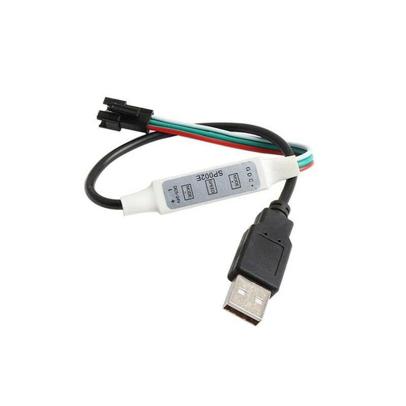Ws2812b ws2811 rgb led strip controlador usb/3pin snap-in jst conector mini 3 chaves para pixel luz DC5V-24V